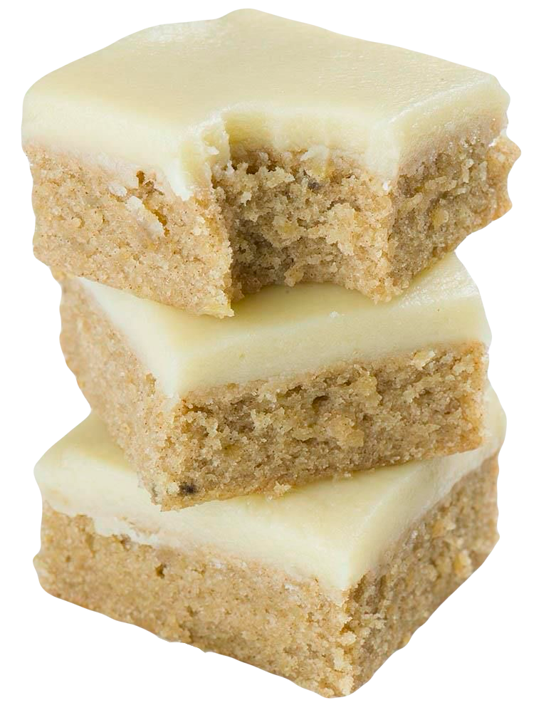 Banana Bread Blondie with Maple Cream Cheese Frosting